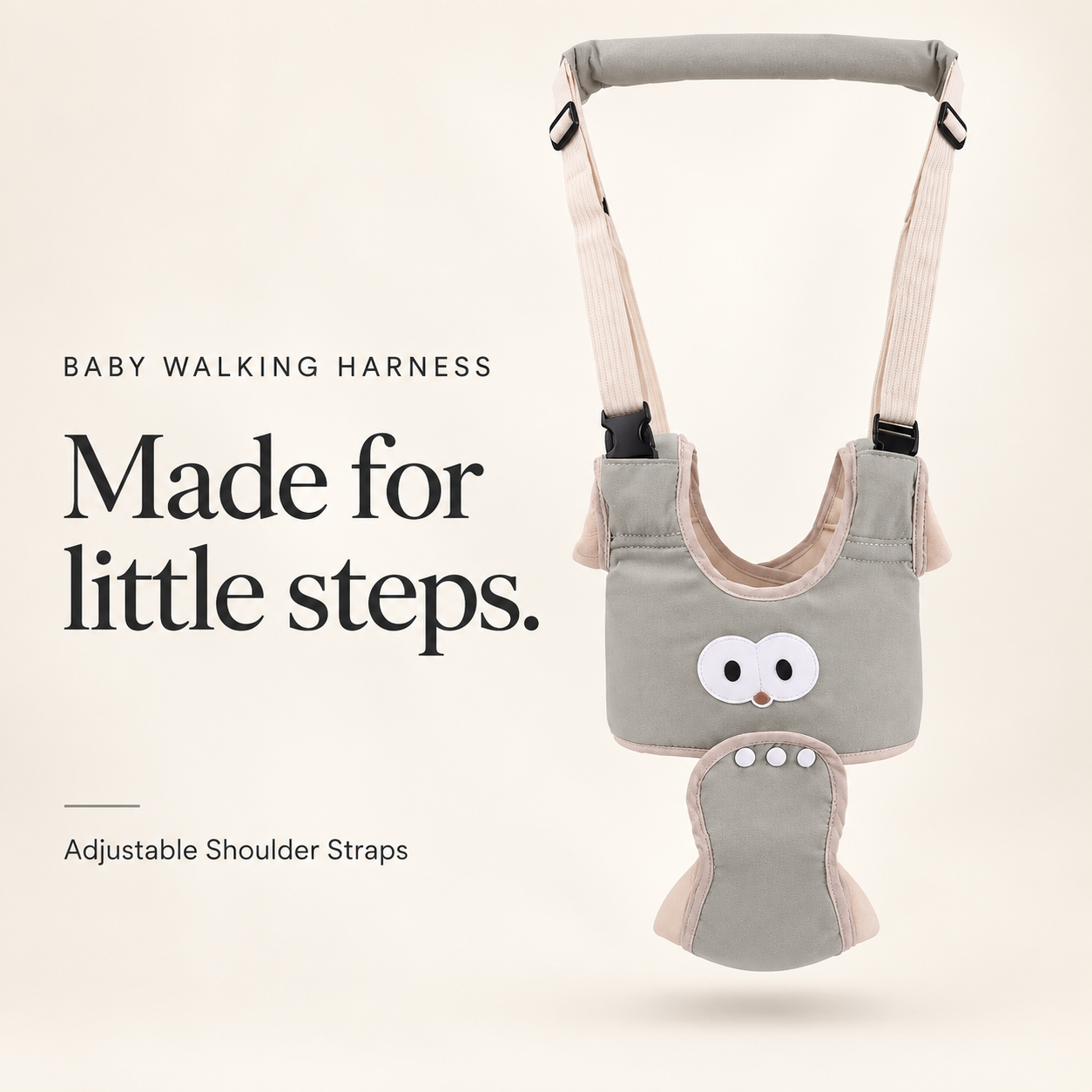 Selected Gray walking harness visual with adjustable straps and covered handle